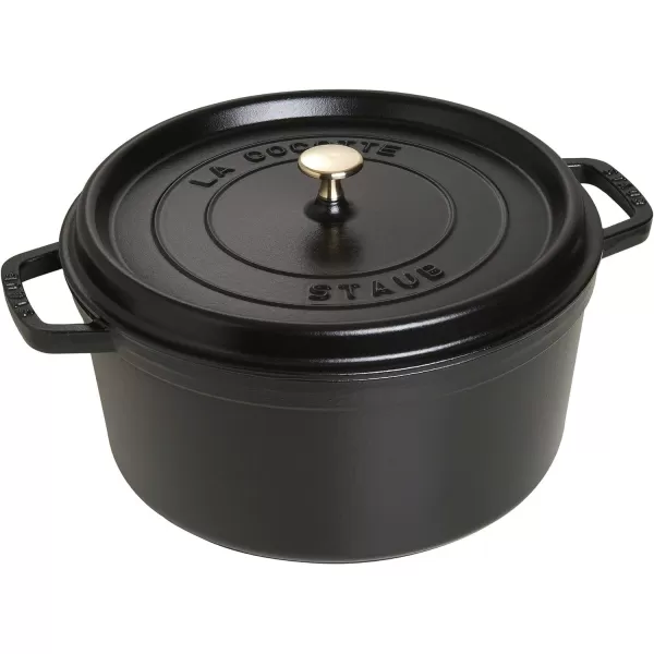 Staub Cast Iron Dutch Oven 5-qt Tall Cocotte, Made in France, Serves 5-6, Matte Black