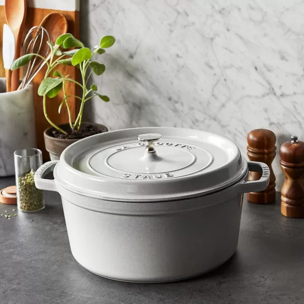 Staub Cast Iron Dutch Oven 5-qt Tall Cocotte, Made in France, Serves 5-6, Matte Black
