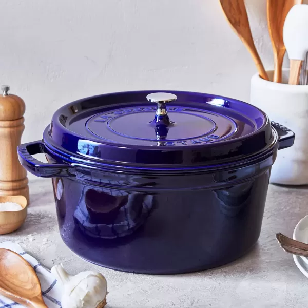 Staub Cast Iron Dutch Oven 5-qt Tall Cocotte, Made in France, Serves 5-6, Matte Black