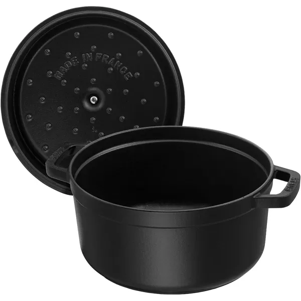 Staub Cast Iron Dutch Oven 5-qt Tall Cocotte, Made in France, Serves 5-6, Matte Black