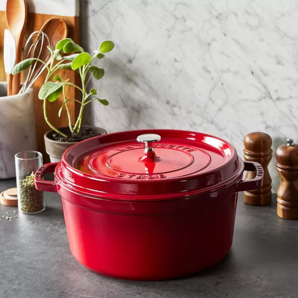 Staub Cast Iron Dutch Oven 5-qt Tall Cocotte, Made in France, Serves 5-6, Matte Black
