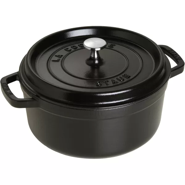 Staub Cast Iron Dutch Oven 5-qt Tall Cocotte, Made in France, Serves 5-6, Matte Black