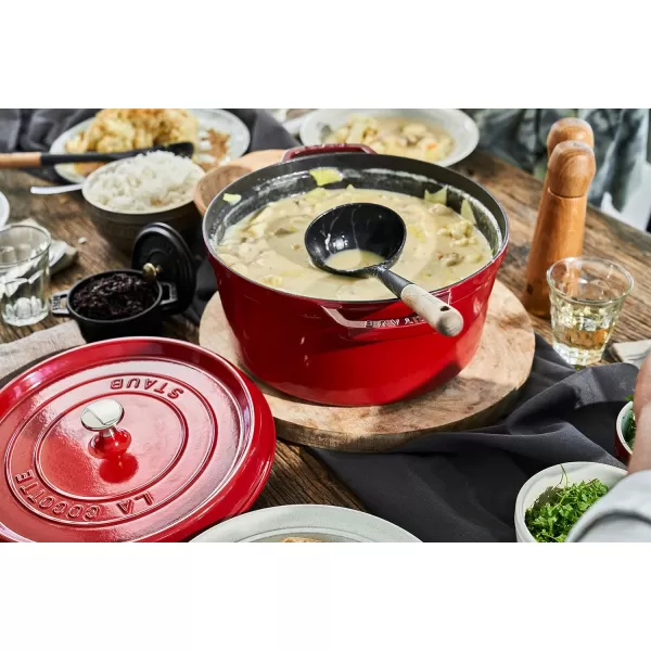 Staub Cast Iron Dutch Oven 5-qt Tall Cocotte, Made in France, Serves 5-6, Matte Black