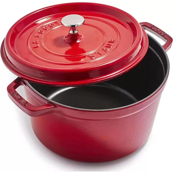 Staub Cast Iron Dutch Oven 5-qt Tall Cocotte, Made in France, Serves 5-6, Matte Black