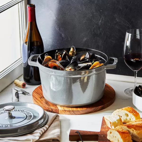 Staub Cast Iron Dutch Oven 5-qt Tall Cocotte, Made in France, Serves 5-6, Matte Black