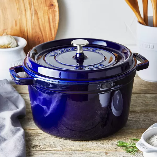 Staub Cast Iron Dutch Oven 5-qt Tall Cocotte, Made in France, Serves 5-6, Matte Black