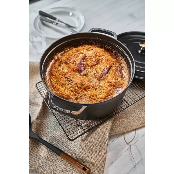 Staub Cast Iron Dutch Oven 5-qt Tall Cocotte, Made in France, Serves 5-6, Matte Black