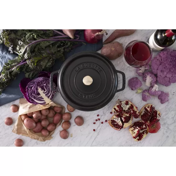 Staub Cast Iron Dutch Oven 5-qt Tall Cocotte, Made in France, Serves 5-6, Matte Black