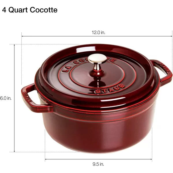 Staub Cast Iron Dutch Oven 5-qt Tall Cocotte, Made in France, Serves 5-6, Matte Black