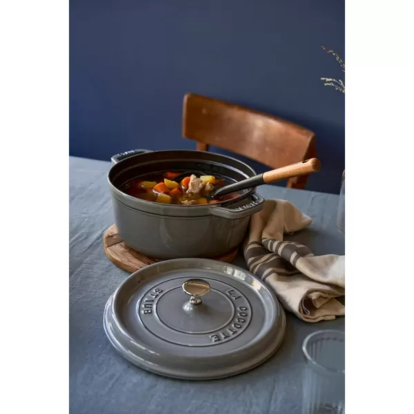 Staub Cast Iron Dutch Oven 5-qt Tall Cocotte, Made in France, Serves 5-6, Matte Black