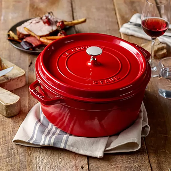 Staub Cast Iron Dutch Oven 5-qt Tall Cocotte, Made in France, Serves 5-6, Matte Black