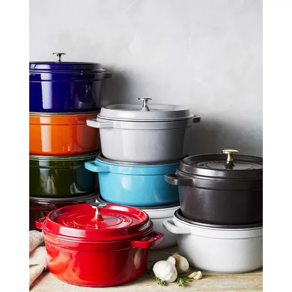 Staub Cast Iron Dutch Oven 5-qt Tall Cocotte, Made in France, Serves 5-6, Matte Black
