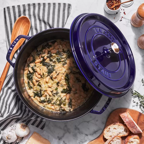 Staub Cast Iron Dutch Oven 5-qt Tall Cocotte, Made in France, Serves 5-6, Matte Black