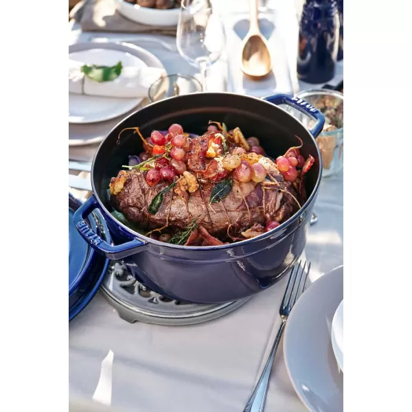 Staub Cast Iron Dutch Oven 5-qt Tall Cocotte, Made in France, Serves 5-6, Matte Black