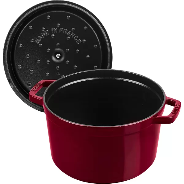 Staub Cast Iron Dutch Oven 5-qt Tall Cocotte, Made in France, Serves 5-6, Matte Black