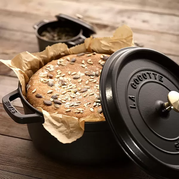 Staub Cast Iron Dutch Oven 5-qt Tall Cocotte, Made in France, Serves 5-6, Matte Black