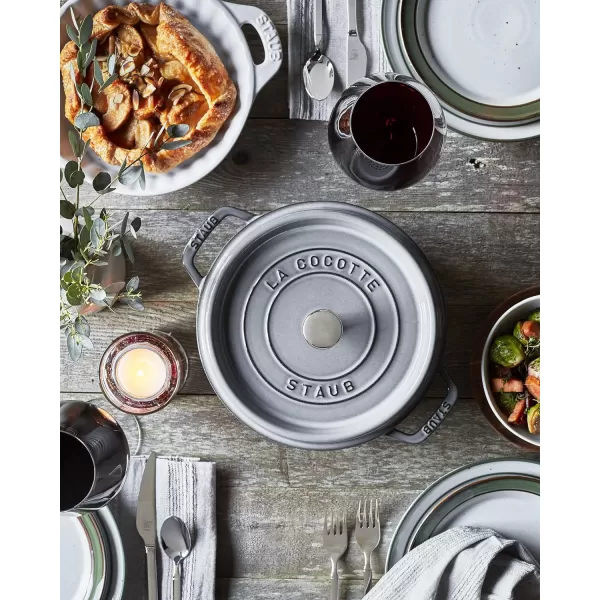 Staub Cast Iron Dutch Oven 5-qt Tall Cocotte, Made in France, Serves 5-6, Matte Black