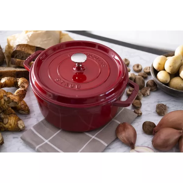 Staub Cast Iron Dutch Oven 5-qt Tall Cocotte, Made in France, Serves 5-6, Matte Black