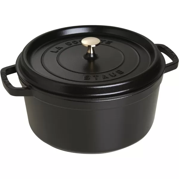 Staub Cast Iron Dutch Oven 5-qt Tall Cocotte, Made in France, Serves 5-6, Matte Black