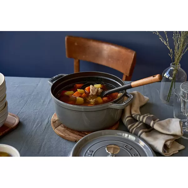Staub Cast Iron Dutch Oven 5-qt Tall Cocotte, Made in France, Serves 5-6, Matte Black