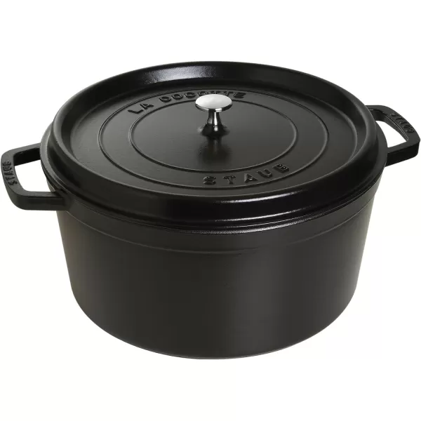Staub Cast Iron Dutch Oven 5-qt Tall Cocotte, Made in France, Serves 5-6, Matte Black
