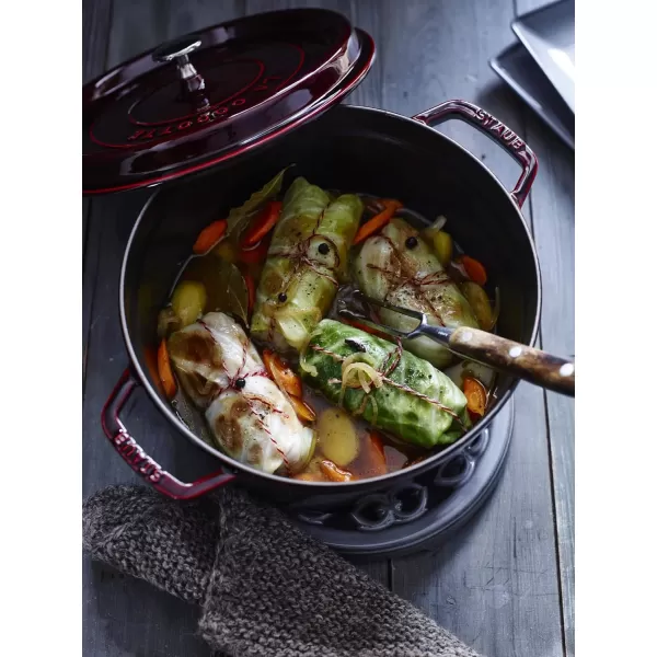 Staub Cast Iron Dutch Oven 5-qt Tall Cocotte, Made in France, Serves 5-6, Matte Black