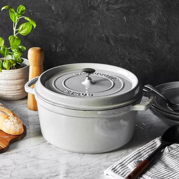 Staub Cast Iron Dutch Oven 5-qt Tall Cocotte, Made in France, Serves 5-6, Matte Black