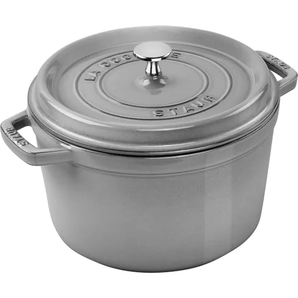 Staub Cast Iron Dutch Oven 5-qt Tall Cocotte, Made in France, Serves 5-6, Matte Black