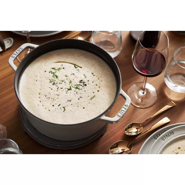 Staub Cast Iron Dutch Oven 5-qt Tall Cocotte, Made in France, Serves 5-6, Matte Black
