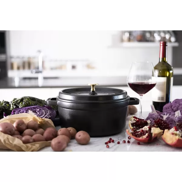Staub Cast Iron Dutch Oven 5-qt Tall Cocotte, Made in France, Serves 5-6, Matte Black