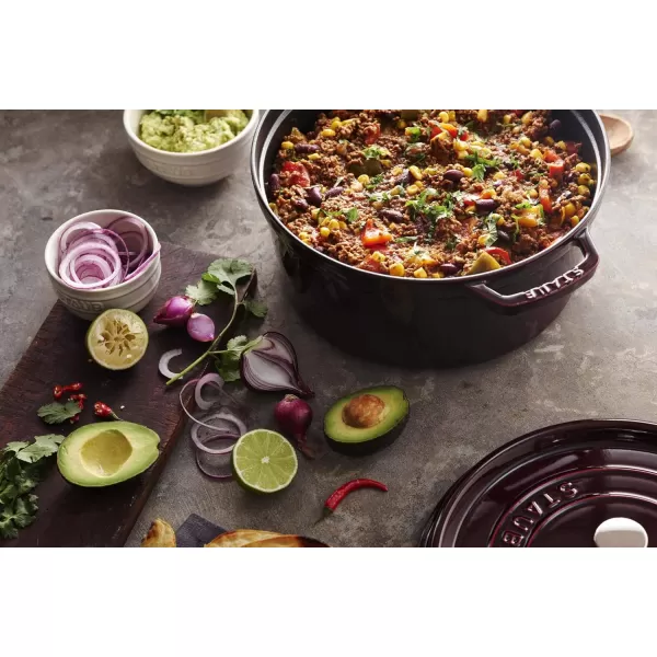 Staub Cast Iron Dutch Oven 5-qt Tall Cocotte, Made in France, Serves 5-6, Matte Black