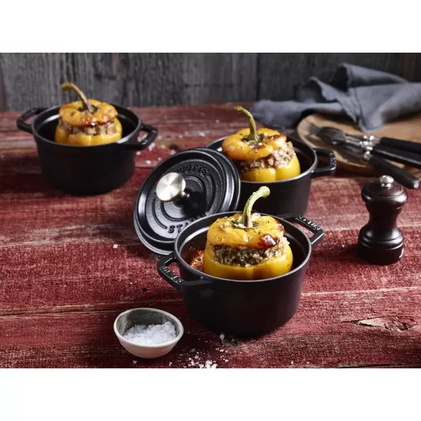 Staub Cast Iron Dutch Oven 5-qt Tall Cocotte, Made in France, Serves 5-6, Matte Black