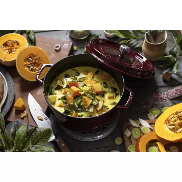 Staub Cast Iron Dutch Oven 5-qt Tall Cocotte, Made in France, Serves 5-6, Matte Black