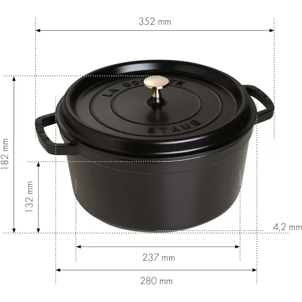 Staub Cast Iron Dutch Oven 5-qt Tall Cocotte, Made in France, Serves 5-6, Matte Black