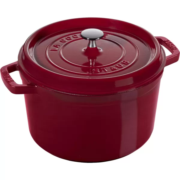 Staub Cast Iron Dutch Oven 5-qt Tall Cocotte, Made in France, Serves 5-6, Matte Black