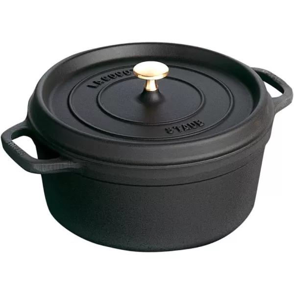 Staub Cast Iron Dutch Oven 5-qt Tall Cocotte, Made in France, Serves 5-6, Matte Black