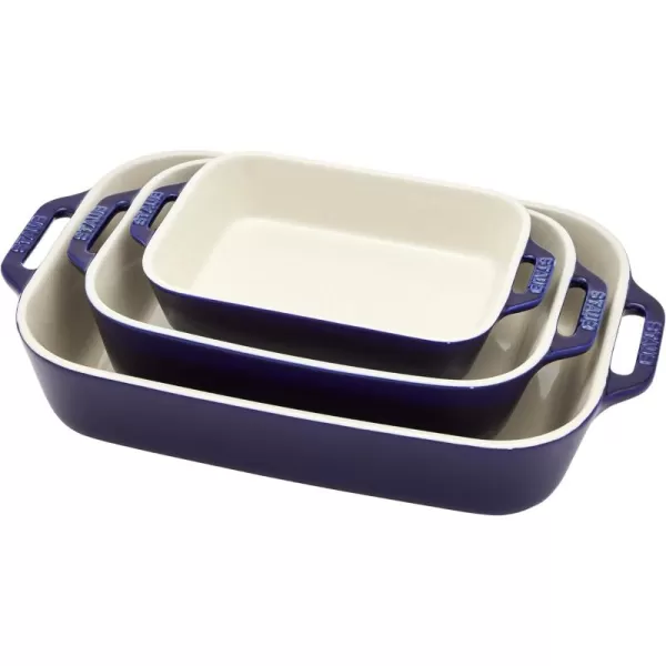 Staub Ceramic Baking Dish Set, 3pc, Rustic Turquoise