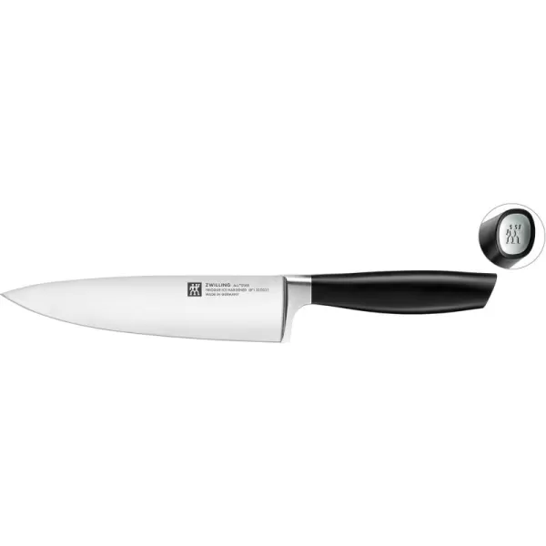 ZWILLING All Star 8-inch Chef Knife, Razor-Sharp German Knife, Made in Company-Owned German Factory with Special Formula Steel perfected for almost 300 Years, Dishwasher Safe, Black End Cap