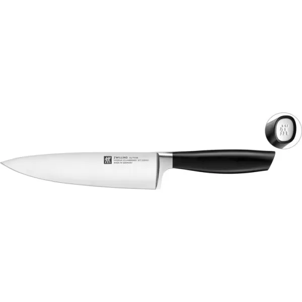 ZWILLING All Star 8-inch Chef Knife, Razor-Sharp German Knife, Made in Company-Owned German Factory with Special Formula Steel perfected for almost 300 Years, Dishwasher Safe, Black End Cap