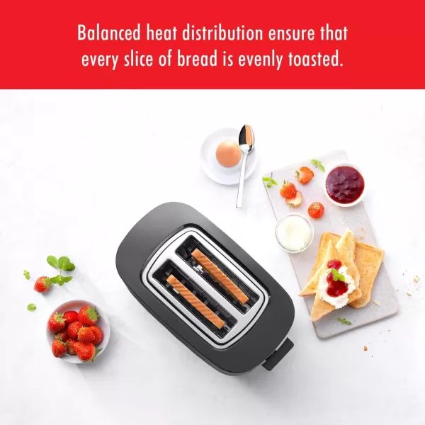 ZWILLING Enfinigy 2 Long Slot Toaster, 4 Slices with Extra Wide 1.5" Slots for Bagels, 7 Toast Settings, Even Toasting, Reheat, Cancel, Defrost, Black