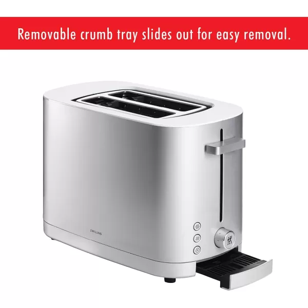 ZWILLING Enfinigy 2 Long Slot Toaster, 4 Slices with Extra Wide 1.5" Slots for Bagels, 7 Toast Settings, Even Toasting, Reheat, Cancel, Defrost, Black