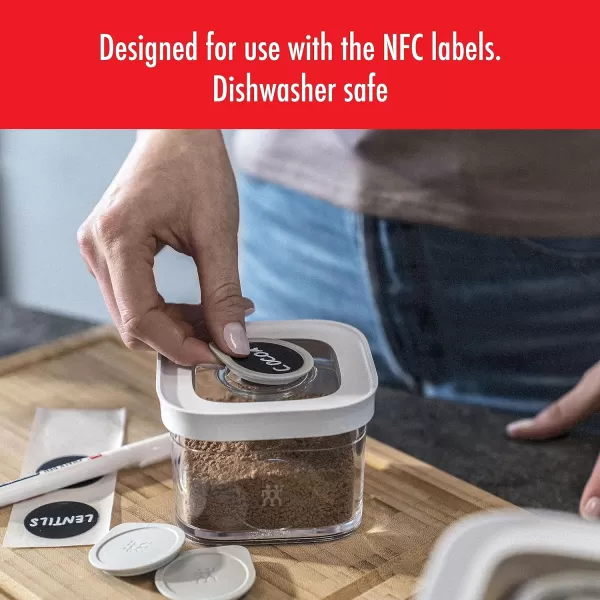 ZWILLING Fresh &amp; Save CUBE 4-in-1 Multifunctional Insert with Integrated Dual-Sided Measuring Spoon, Pour Spout, and Leveler, BPA-Free Plastic, Small, White