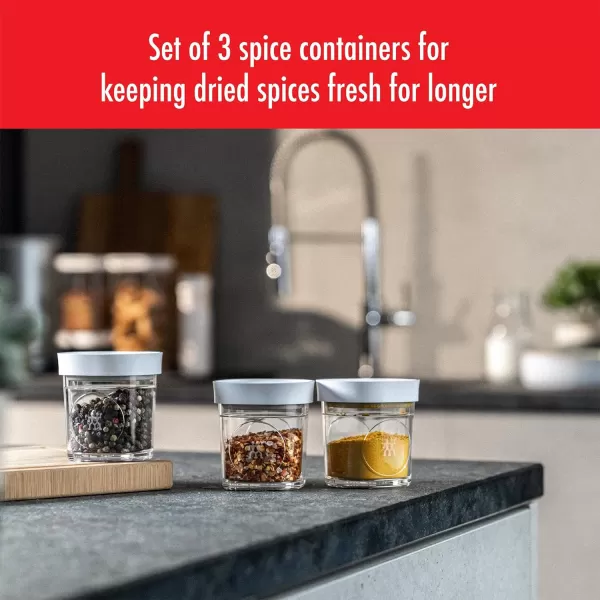 ZWILLING Fresh &amp; Save CUBE 4-in-1 Multifunctional Insert with Integrated Dual-Sided Measuring Spoon, Pour Spout, and Leveler, BPA-Free Plastic, Small, White