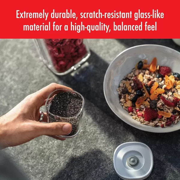 ZWILLING Fresh &amp; Save CUBE 4-in-1 Multifunctional Insert with Integrated Dual-Sided Measuring Spoon, Pour Spout, and Leveler, BPA-Free Plastic, Small, White