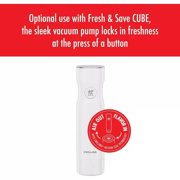 ZWILLING Fresh &amp; Save CUBE 4-in-1 Multifunctional Insert with Integrated Dual-Sided Measuring Spoon, Pour Spout, and Leveler, BPA-Free Plastic, Small, White