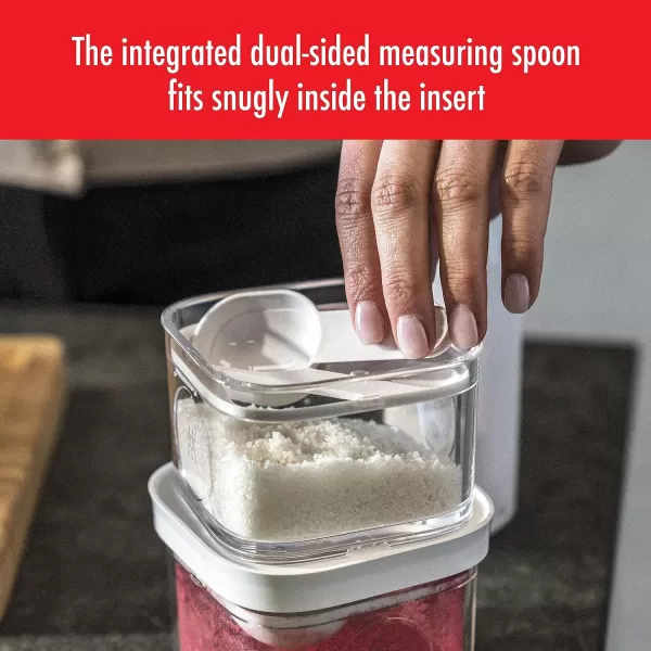 ZWILLING Fresh &amp; Save CUBE 4-in-1 Multifunctional Insert with Integrated Dual-Sided Measuring Spoon, Pour Spout, and Leveler, BPA-Free Plastic, Small, White
