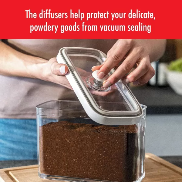 ZWILLING Fresh &amp; Save CUBE 4-in-1 Multifunctional Insert with Integrated Dual-Sided Measuring Spoon, Pour Spout, and Leveler, BPA-Free Plastic, Small, White