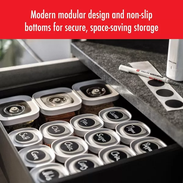 ZWILLING Fresh &amp; Save CUBE 4-in-1 Multifunctional Insert with Integrated Dual-Sided Measuring Spoon, Pour Spout, and Leveler, BPA-Free Plastic, Small, White