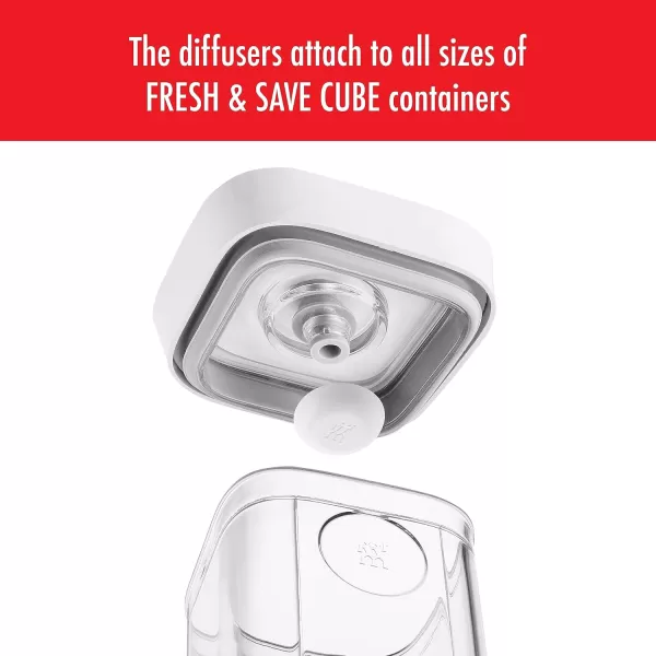 ZWILLING Fresh &amp; Save CUBE 4-in-1 Multifunctional Insert with Integrated Dual-Sided Measuring Spoon, Pour Spout, and Leveler, BPA-Free Plastic, Small, White