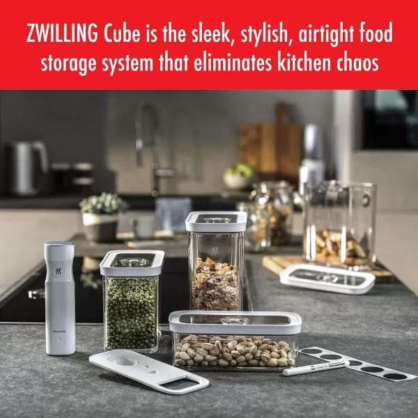 ZWILLING Fresh &amp; Save CUBE Storage Organizer, 3M, 3-qt, Pantry Organizers and Storage, Plastic, BPA-Free Airtight Dry Food Storage Container for Storing Cereal and more, Medium X-Tall, Clear
